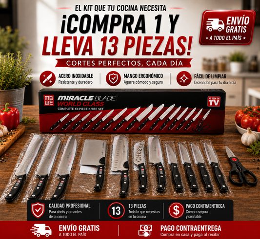 Kit de Cuchillos Premium Knife® – ¡COMPRA 1 Y LLEVA 13 SOLO HOY! ✨🔪